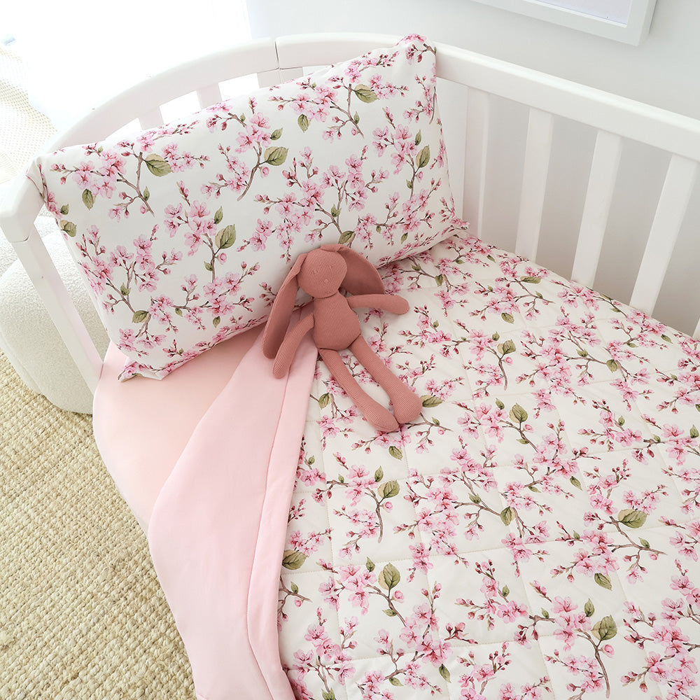 Bundle - Cherry Blossom Cot Comforter & Toddler Pillowcase - View 1