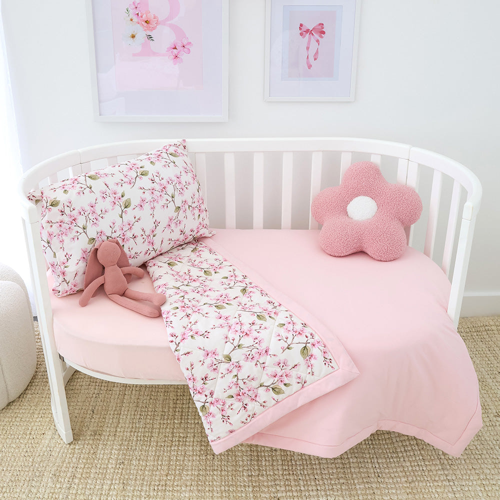 Bundle - Cherry Blossom Cot Comforter & Toddler Pillowcase - View 3
