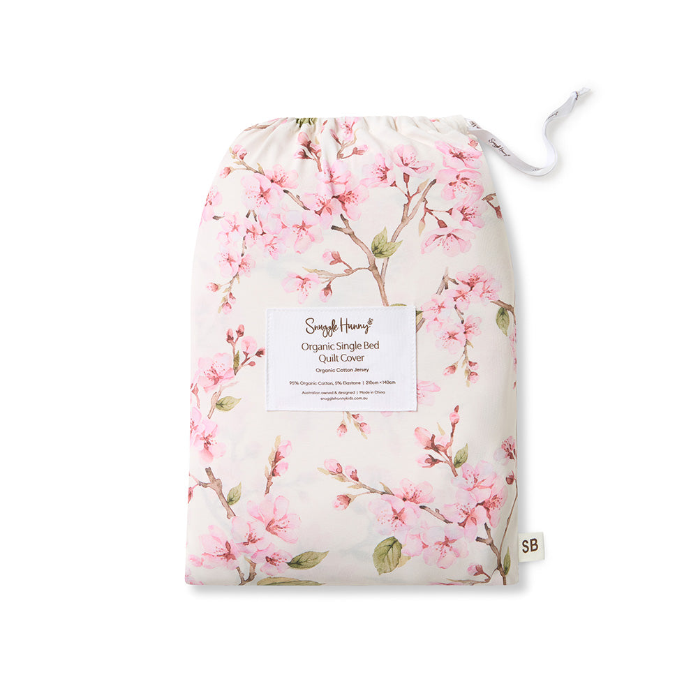Cherry Blossom Organic Cotton Quilt Cover - View 9