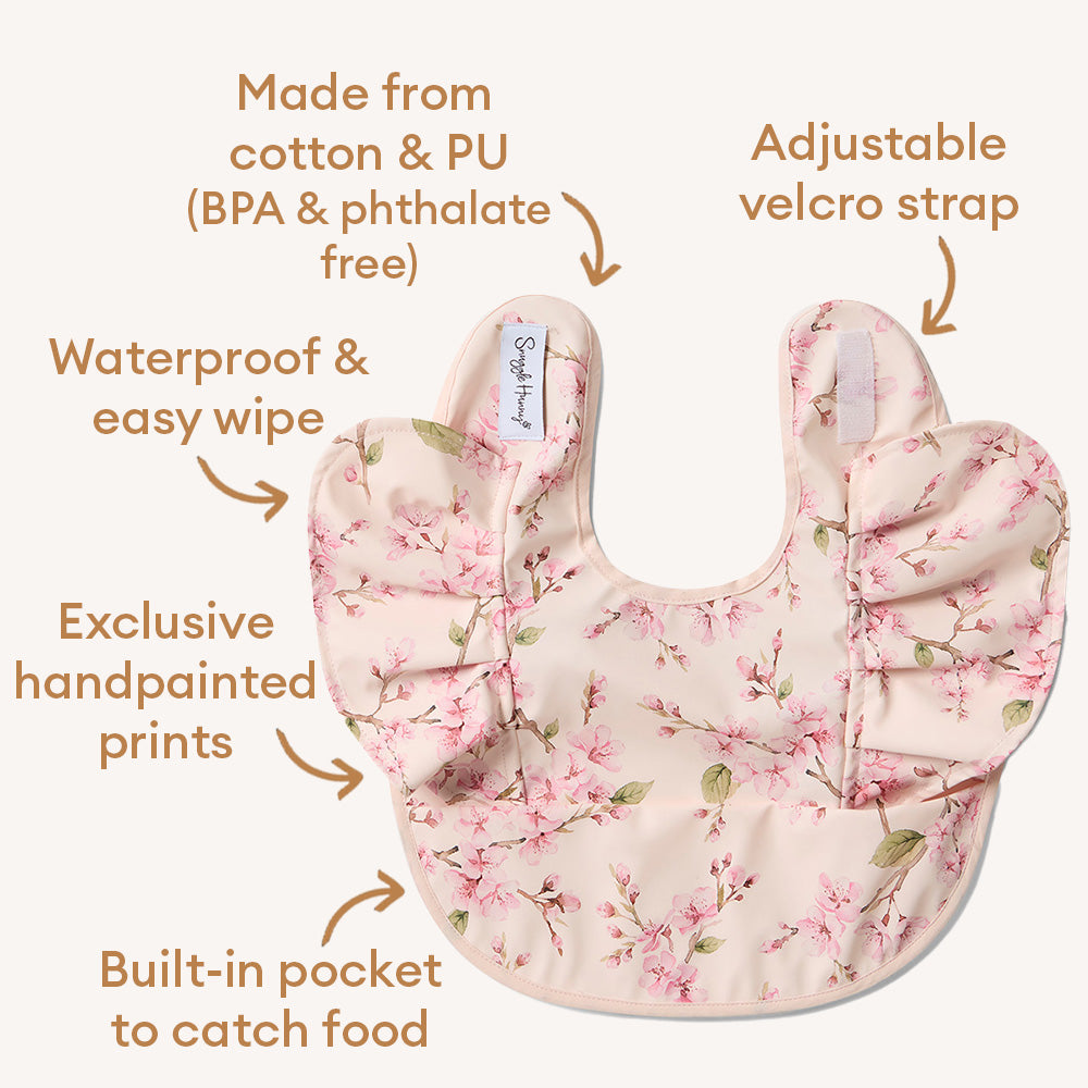 Cherry Blossom Frill Snuggle Bib - View 4