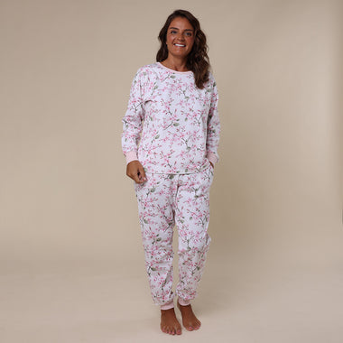 Cherry Blossom Organic Womens Long Sleeve PJ Set | Snuggle Hunny
