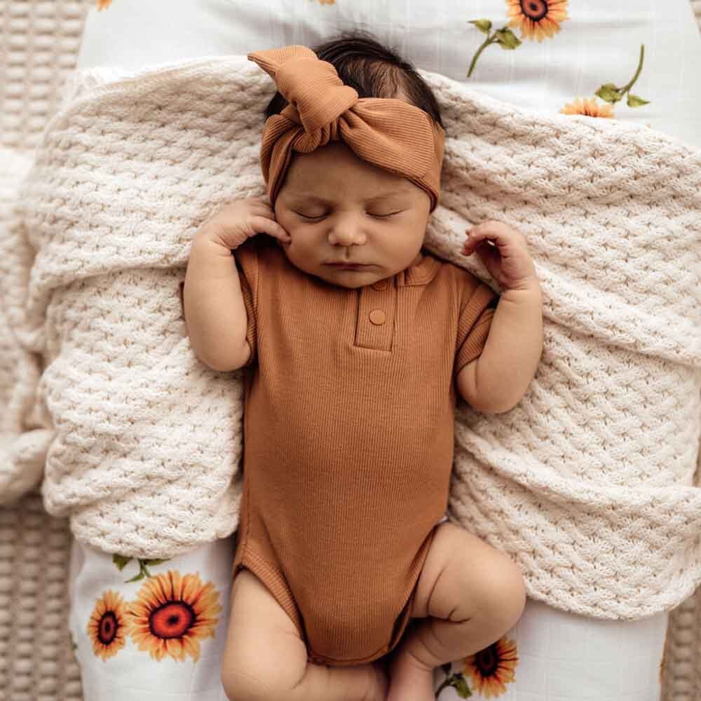 Chestnut Short Sleeve Organic Bodysuit - View 6