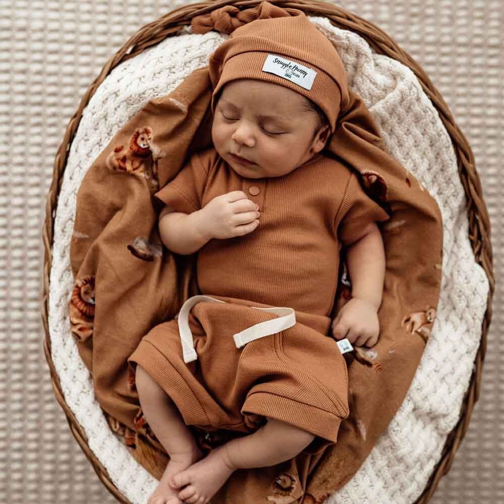 Chestnut Short Sleeve Organic Bodysuit - View 5