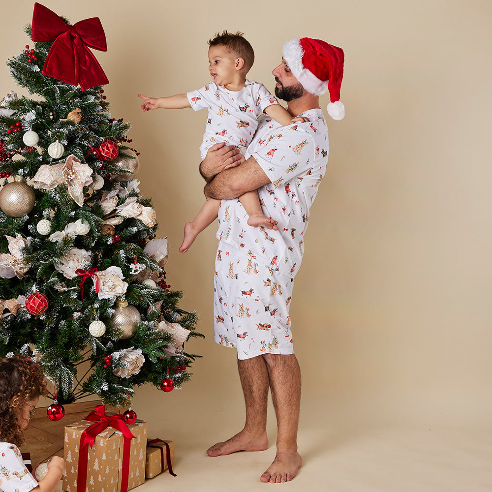 Christmas Pups Organic Mens PJ Set - View 11