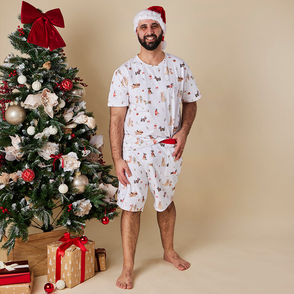 Christmas Pups Organic Mens PJ Set - View 3