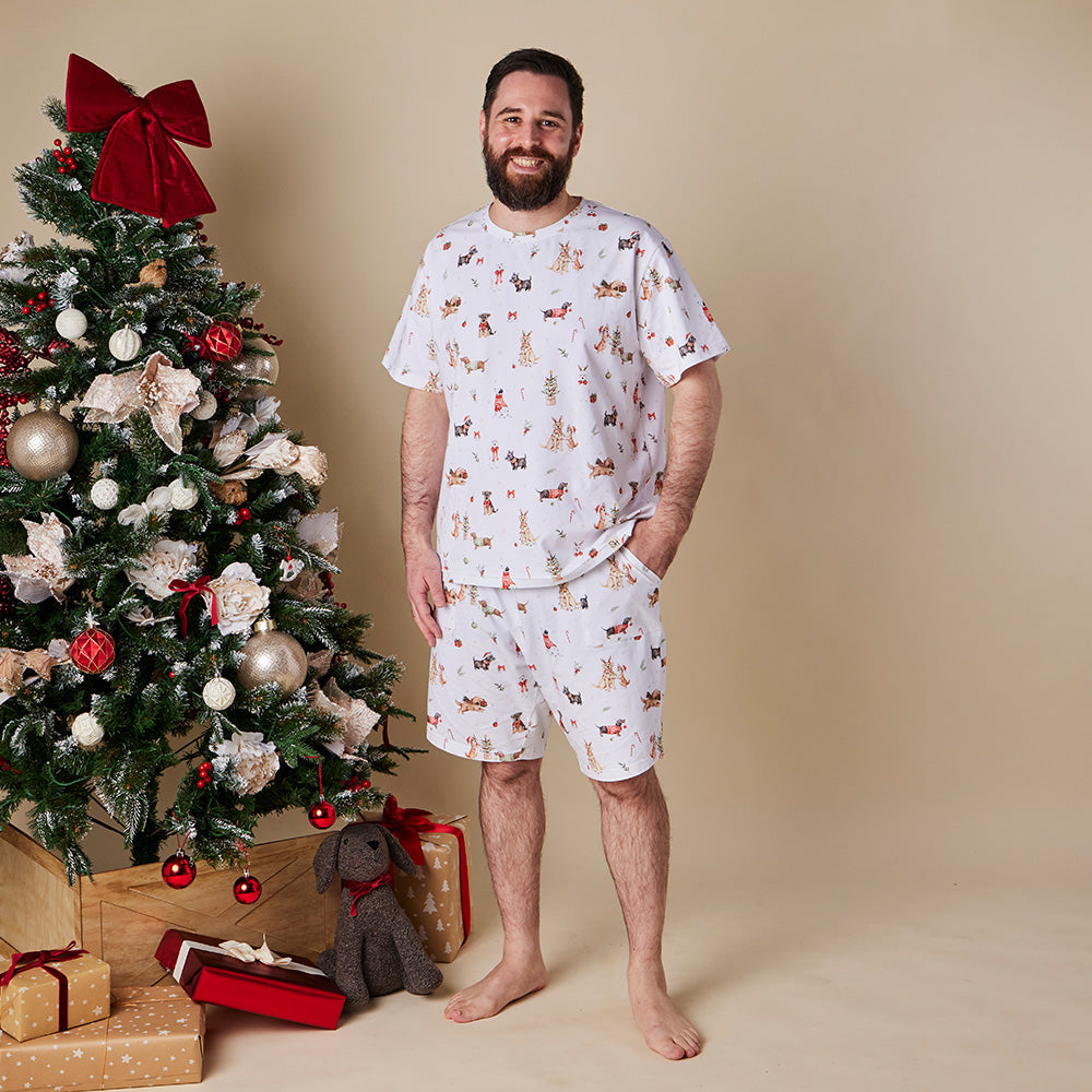 Christmas Pups Organic Mens PJ Set - View 6