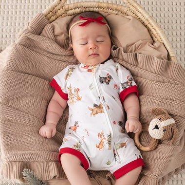 Christmas Pups Organic Snuggle Shortie | Snuggle Hunny