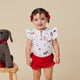 Christmas Pups Short Sleeve Organic Bodysuit with Frill - Thumbnail 3
