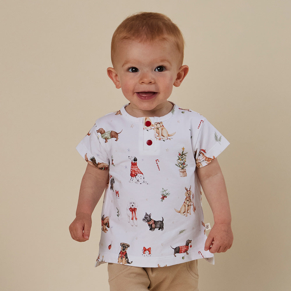 Christmas Pups Organic Short Sleeve Top - View 1