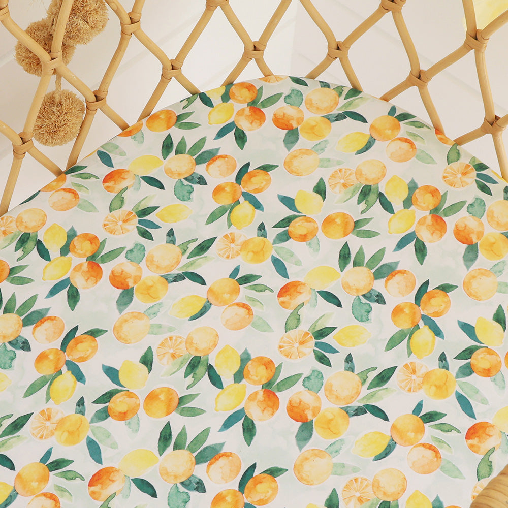 Citrus Squeeze Organic Bassinet Sheet / Change Pad Cover - View 2
