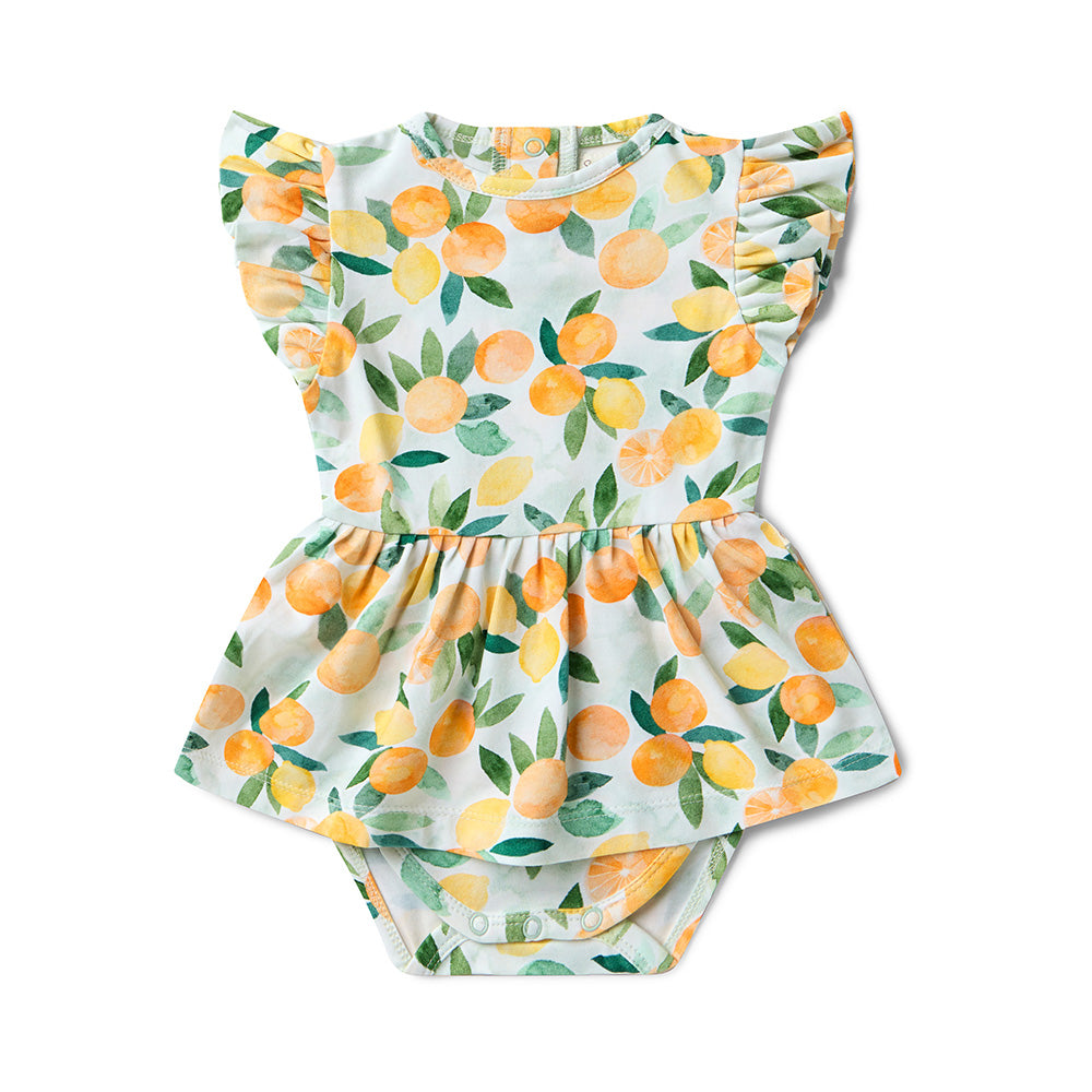 Citrus Squeeze Short Sleeve Organic Dress - View 2