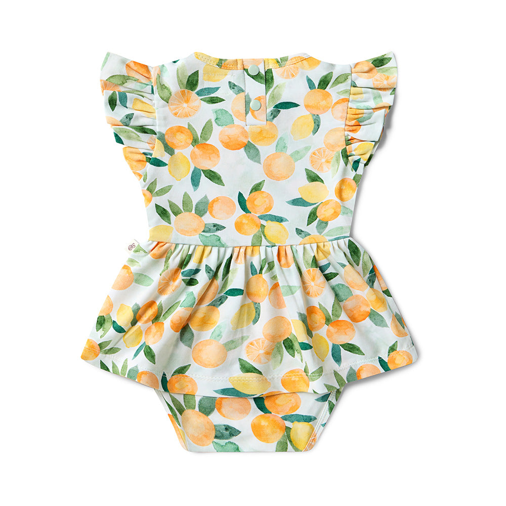 Citrus Squeeze Short Sleeve Organic Dress - View 8