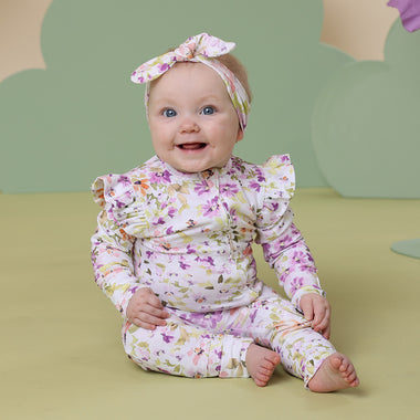 Isla Organic Snugglesuit Convertible Romper with Frill | Snuggle Hunny