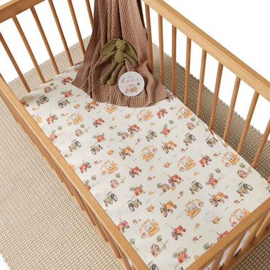 Cot Sheets - Diggers Organic Fitted Cot Sheet