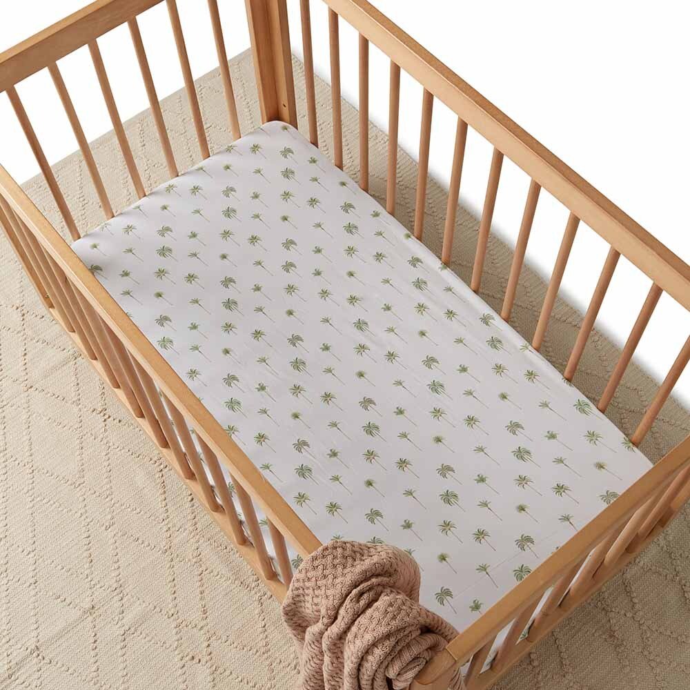 Green Palm Organic Fitted Cot Sheet - View 3