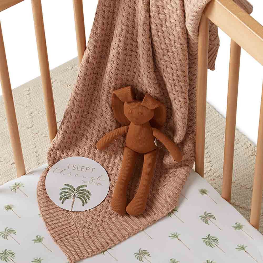 Green Palm Organic Fitted Cot Sheet - View 4