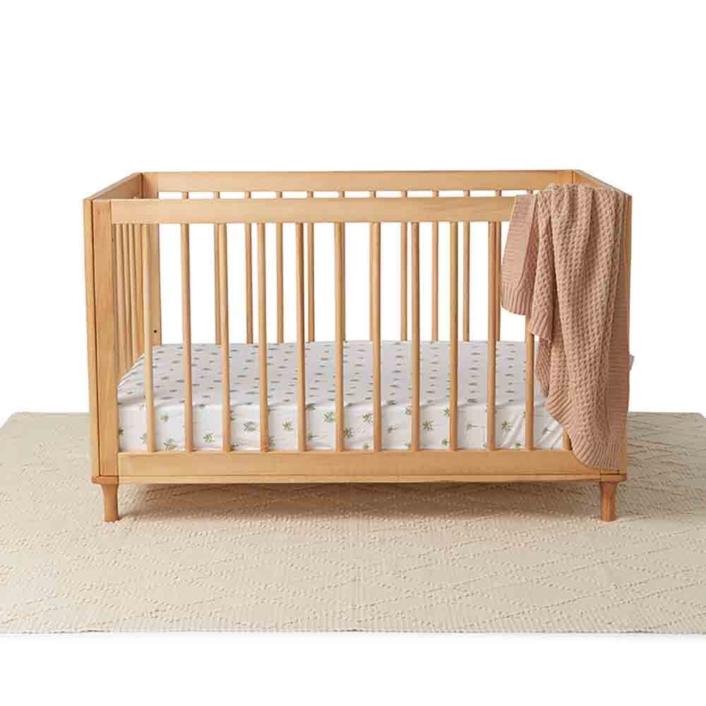 Green Palm Organic Fitted Cot Sheet - View 5