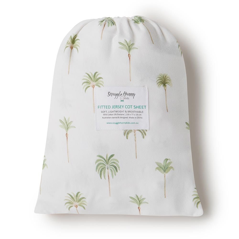 Green Palm Organic Fitted Cot Sheet - View 6