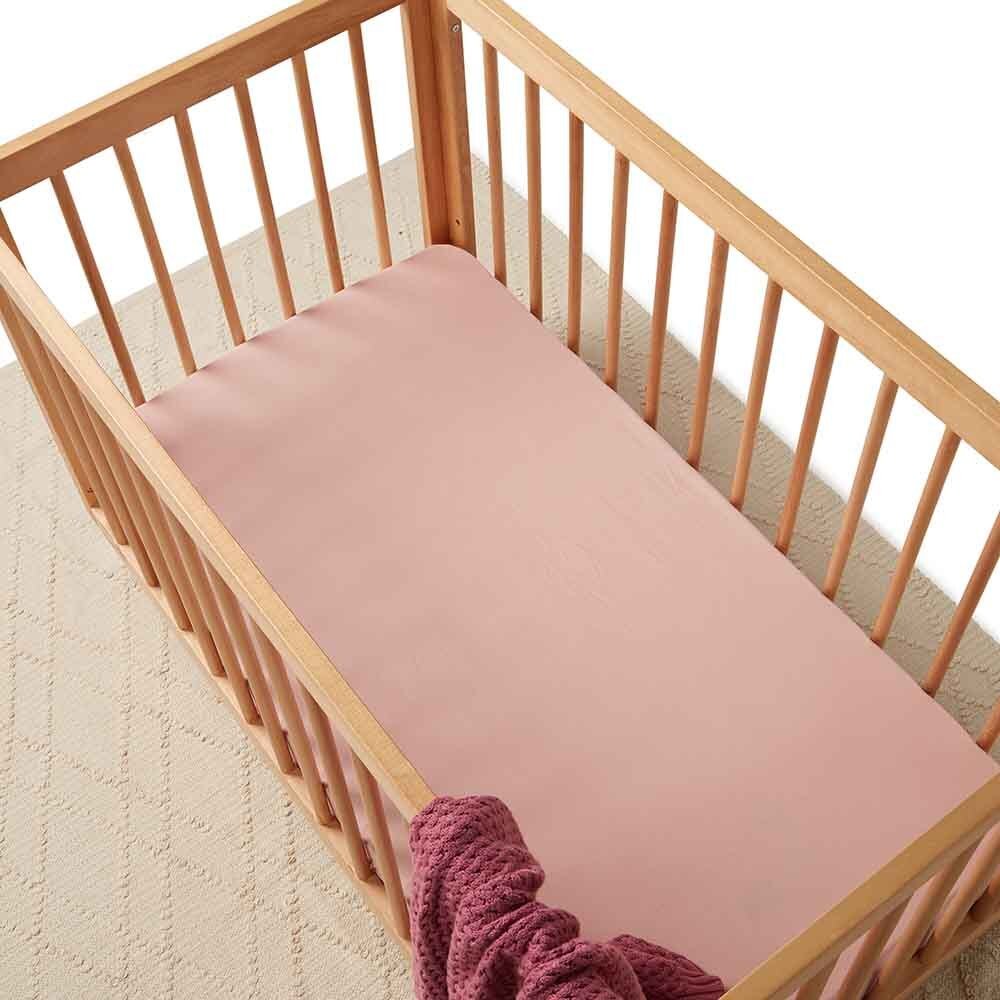 Lullaby Pink Organic Fitted Cot Sheet - View 3