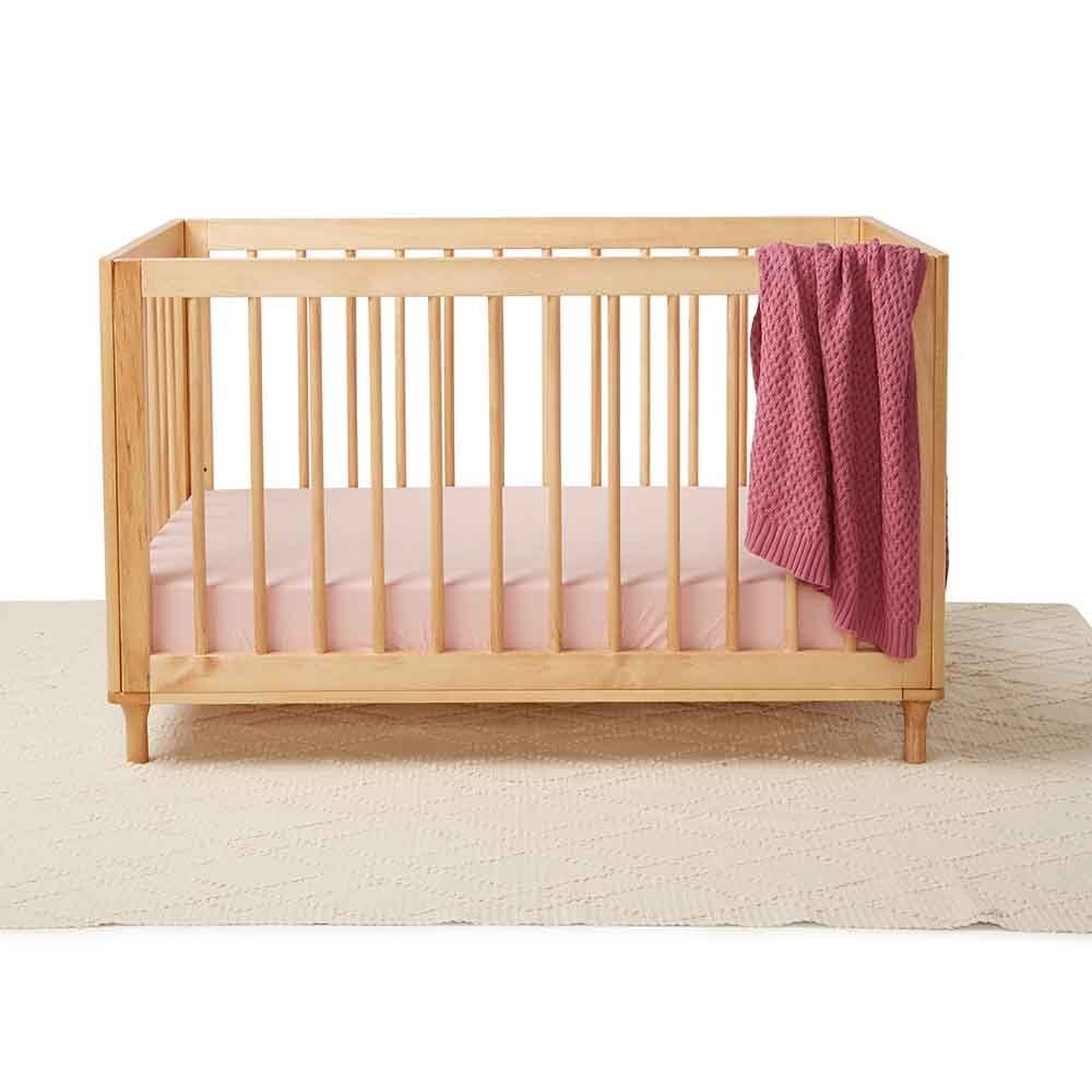 Lullaby Pink Organic Fitted Cot Sheet - View 4