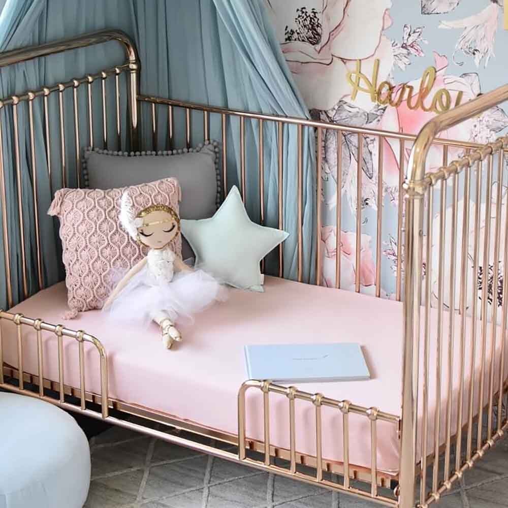 Lullaby Pink Organic Fitted Cot Sheet - View 5