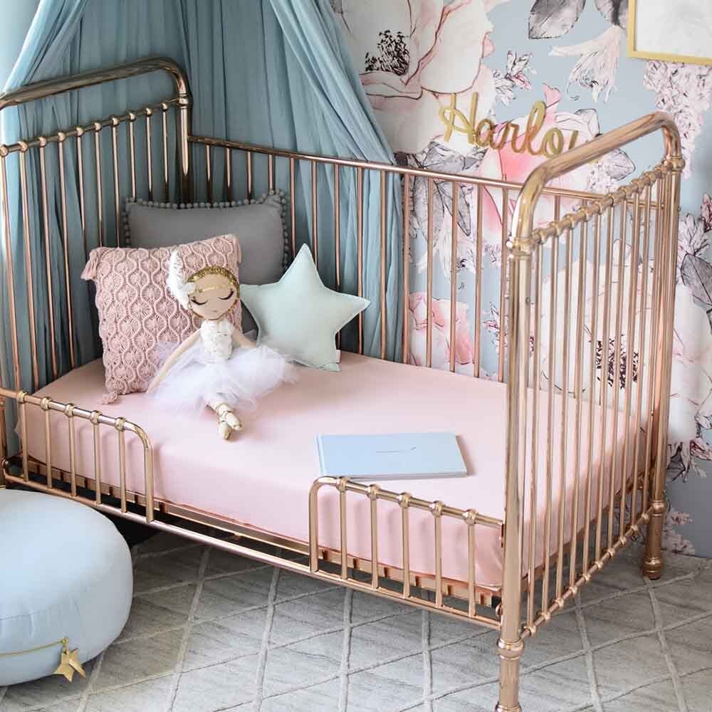 Lullaby Pink Organic Fitted Cot Sheet - View 7