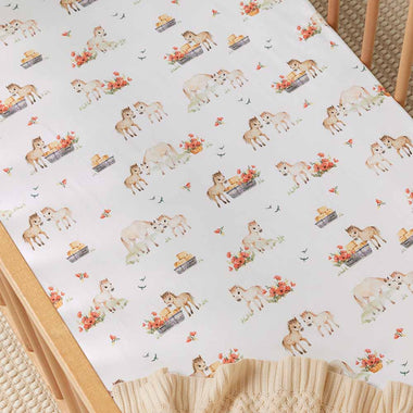 Cot Sheets - Pony Pals Organic Fitted Cot Sheet