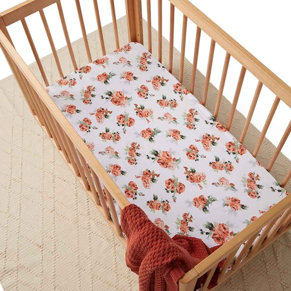 Rosebud Organic Fitted Cot Sheet - View 3