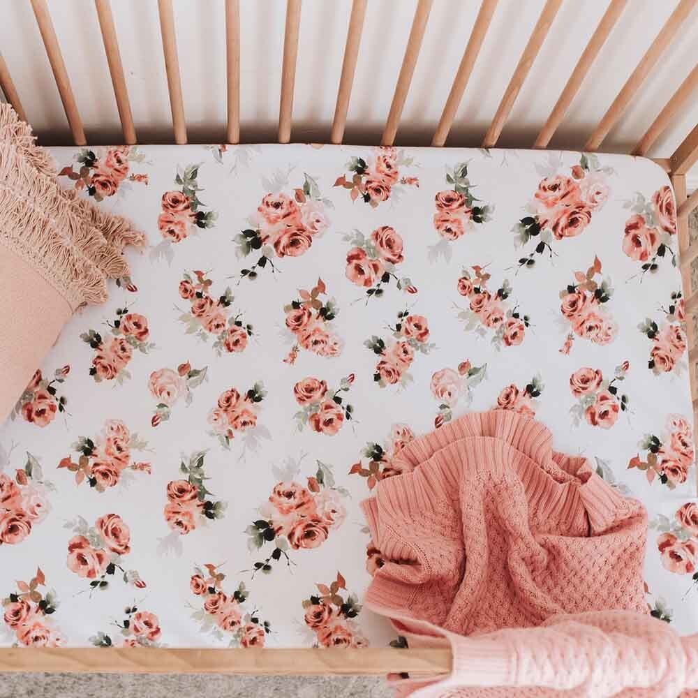 Rosebud Organic Fitted Cot Sheet - View 7