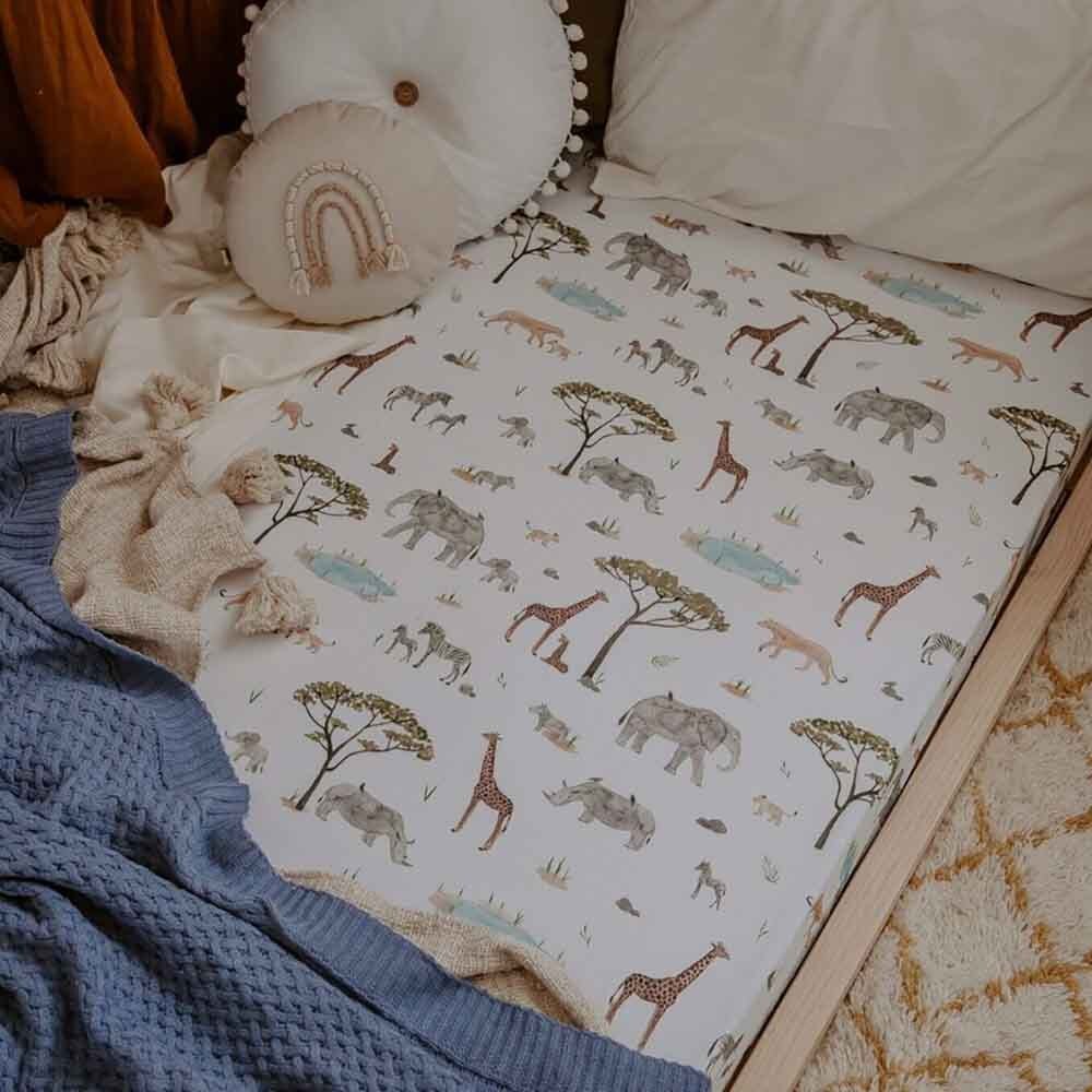 Safari Organic Fitted Cot Sheet - View 5