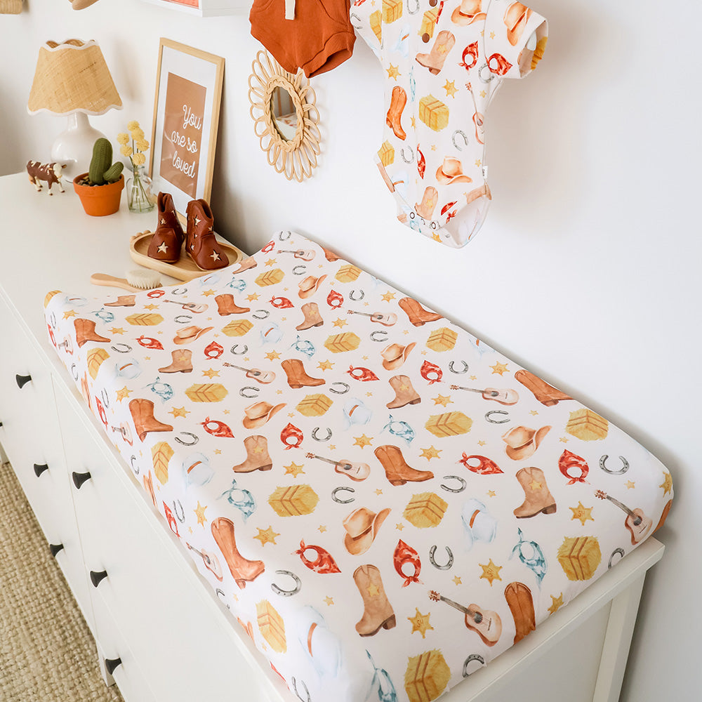Cowboys Organic Bassinet Sheet / Change Pad Cover - View 7