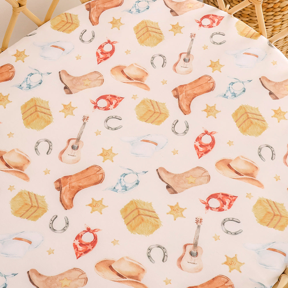 Cowboys Organic Bassinet Sheet / Change Pad Cover - View 2