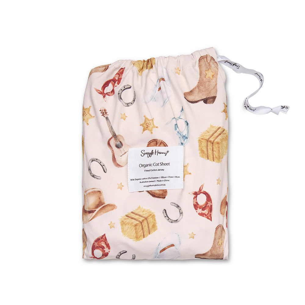Cowboys Organic Fitted Cot Sheet - View 7