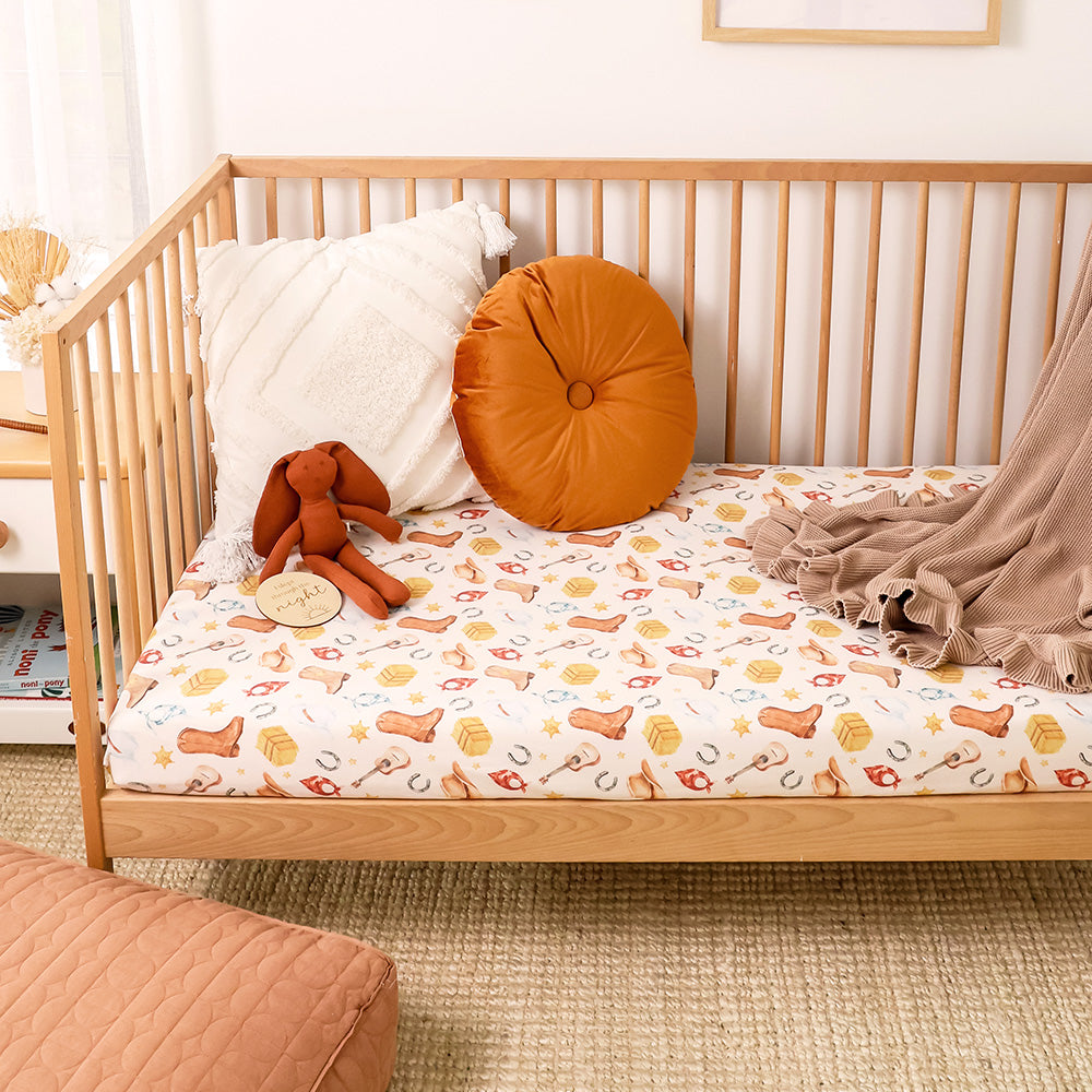 Cowboys Organic Fitted Cot Sheet - View 4