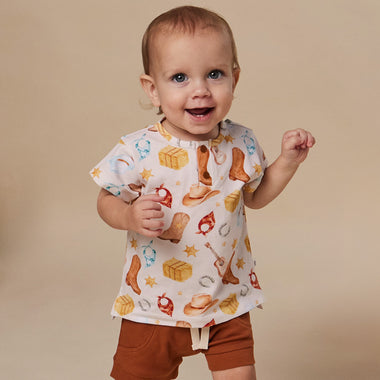 Cowboys Organic Short Sleeve Top | Snuggle Hunny