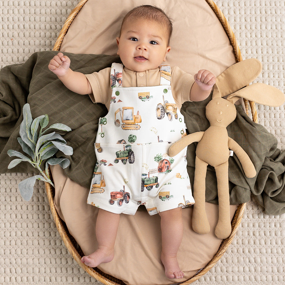 Diggers & Tractors Organic Snuggle Overall Shorts - View 7