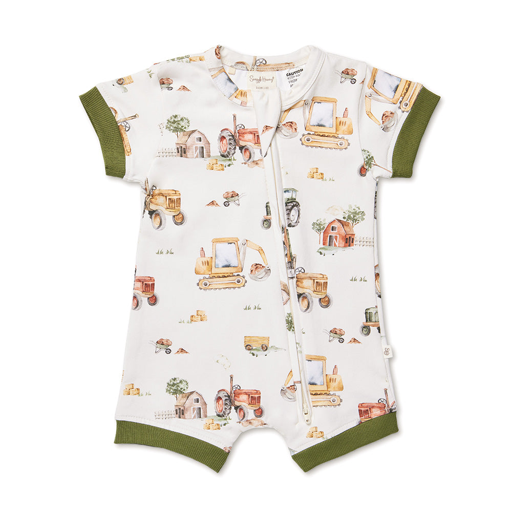Diggers & Tractors Organic Snuggle Shortie - View 2