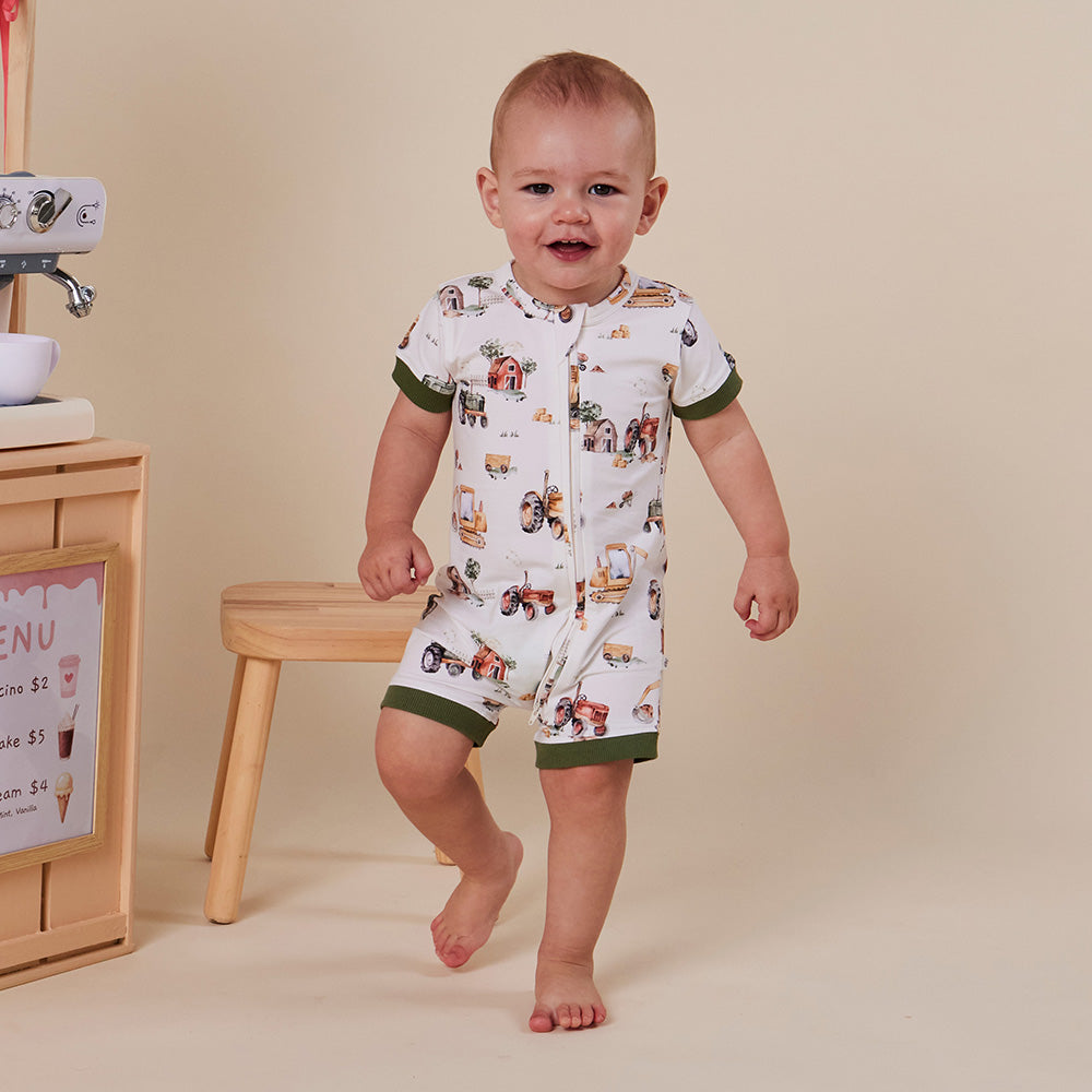 Diggers & Tractors Organic Snuggle Shortie - View 5
