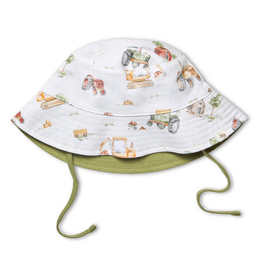 Diggers & Tractors Reversible Cotton Bucket Hat | Snuggle Hunny