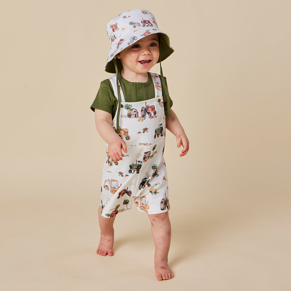 Diggers & Tractors Organic Snuggle Overall Shorts - View 14