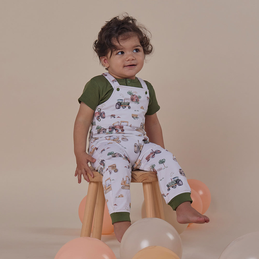 Diggers & Tractors Organic Snuggle Overalls - View 4