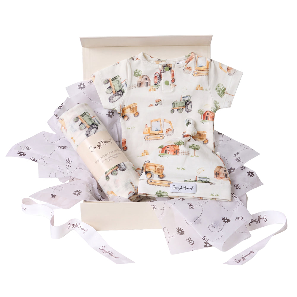 Classic Newborn Gift Hamper - Diggers & Tractors - View 2