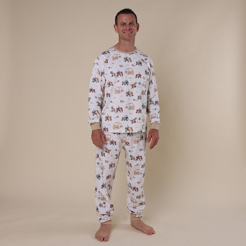 Diggers & Tractors Organic Mens Long Sleeve PJ Set - View 3