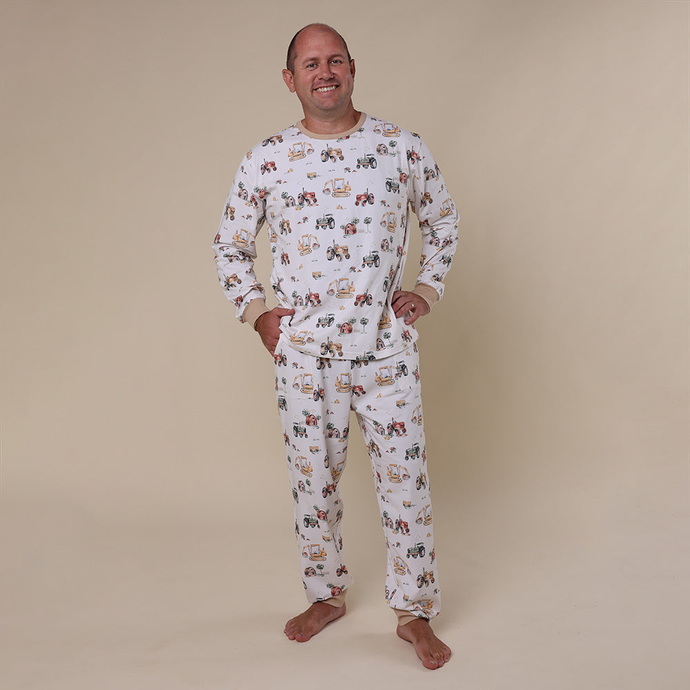Diggers & Tractors Organic Mens Long Sleeve PJ Set - View 2
