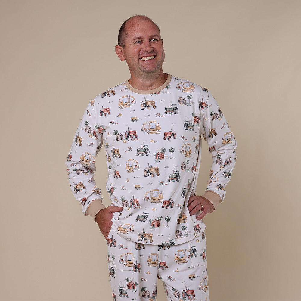 Diggers & Tractors Organic Mens Long Sleeve PJ Set - View 5