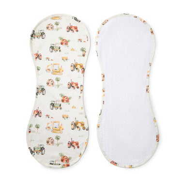 Diggers & Tractors Organic Cotton Burp Cloth | Snuggle Hunny