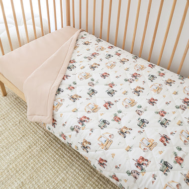 Diggers & Tractors Organic Cotton Cot Comforter | Snuggle Hunny