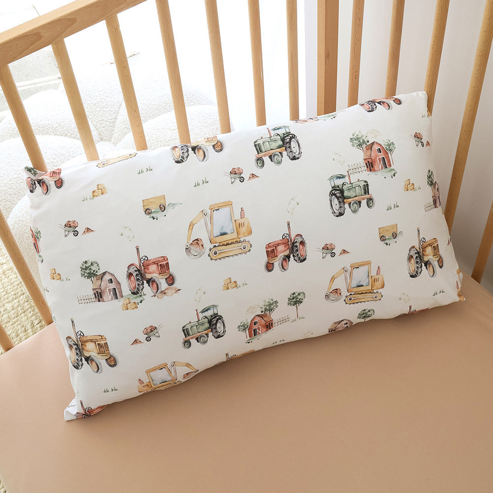 Diggers & Tractors Organic Cotton Toddler Pillowcase - View 1