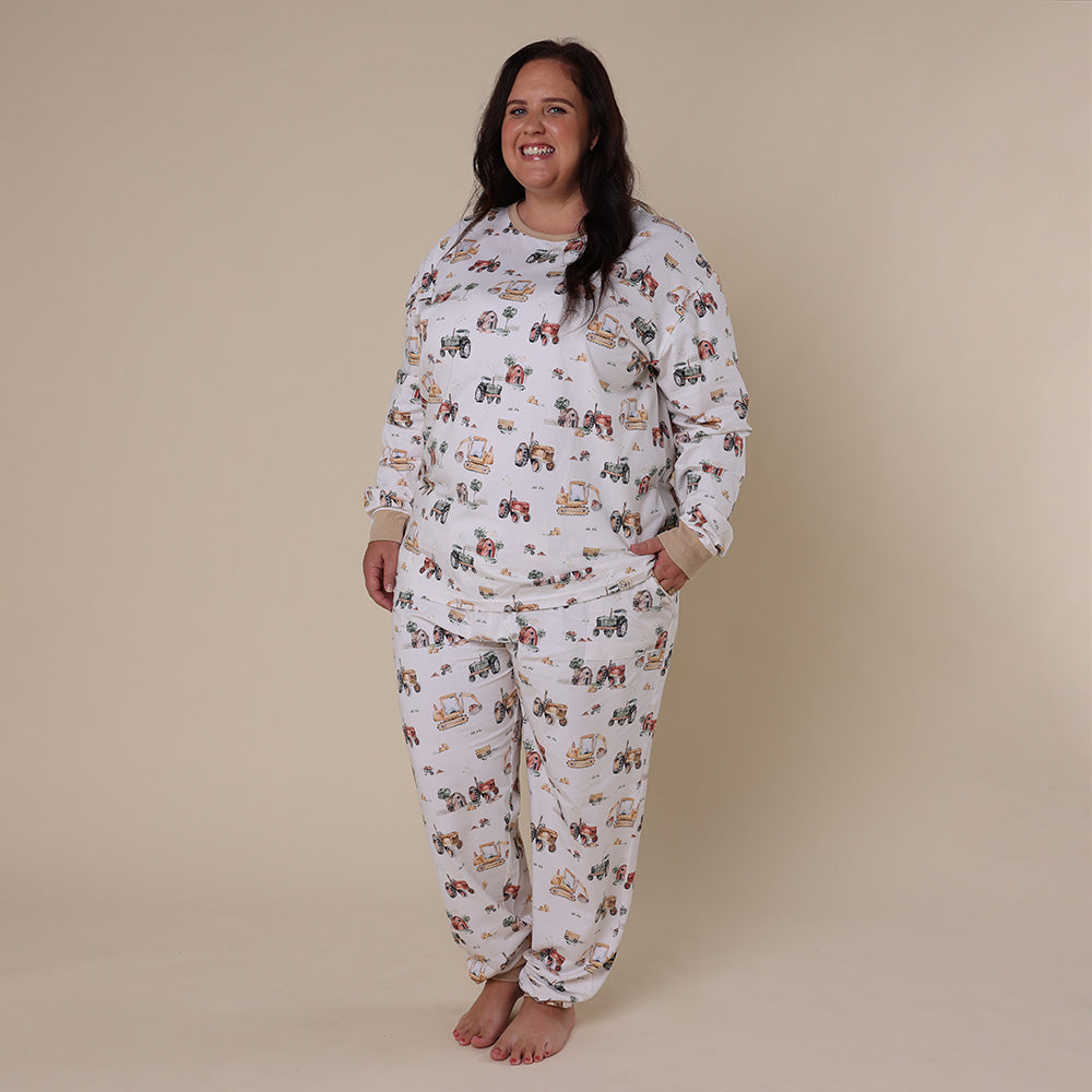 Diggers & Tractors Organic Womens Long Sleeve PJ Set - View 3