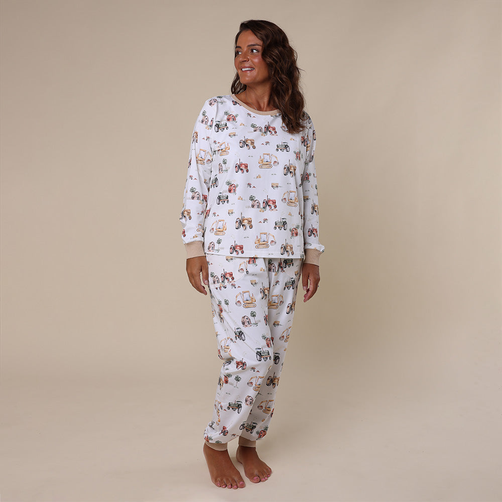 Diggers & Tractors Organic Womens Long Sleeve PJ Set - View 5